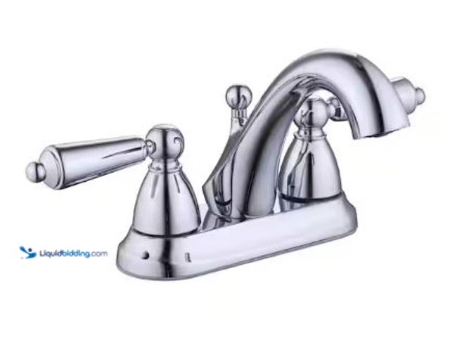 Lot 49-1625382 - Glacier Bay Teapot 4 in. Centerset Double-Handle Bathroom Faucet in Polished Chrome, Model # HD67623...