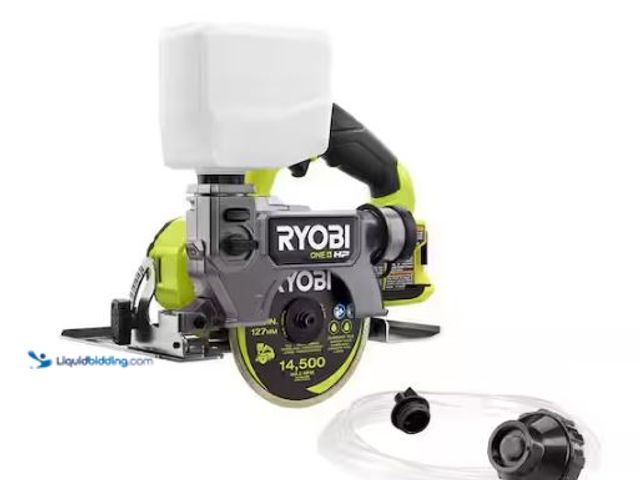 Lot 49-3473065 - RYOBI ONE+ HP 18V Cordless Handheld Wet/Dry Masonry Tile Saw (Tool Only), Model # PBLHTS01B, Used, T...