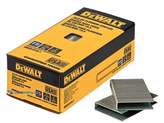 Lot 49-2006544 - Approx. (7,000) pcs. DEWALT 2 in. Leg x 1/2 in. Crown 15-1/2-Gauge Coated Steel Hardwood Flooring St...