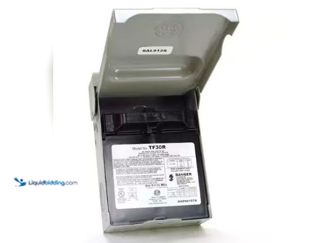 Lot 49-3615936 - GE 30-Amp 120/240-Volt Fused AC Disconnect, Model # TF30RCP, Unused.   Ref#BIN0716