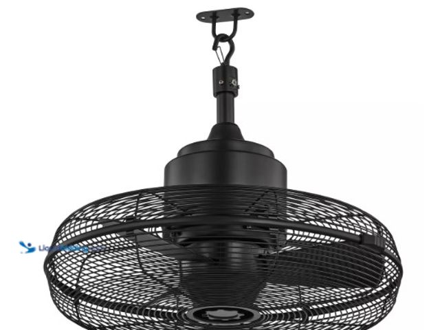 Lot 49-1516481 - Hampton Bay Conyer 20 in. Indoor/Wet Outdoor 3-Speed Anywhere Fan Matte Black with Convenient Hangin...
