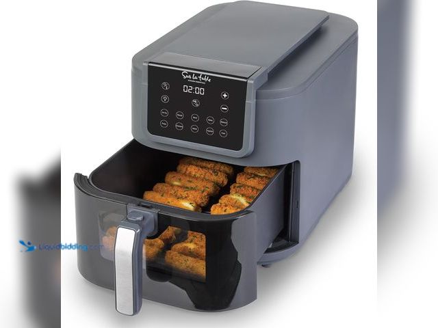 Lot 49-5486965 - SUR LA TABLE KITCHEN ESSENTIALS 5-in-1 Compact 8-Quart Basket Air Fryer with Window for Easy Viewing...