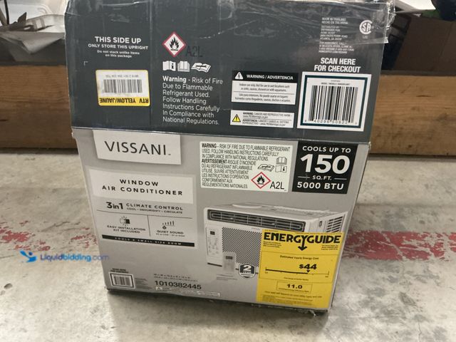 Lot 49-5554221 - Vissani 5,000 BTU 115-Volt Window Air Conditioner Cools 150 sq. ft. in White Model # VAW05R1AWT Unus...