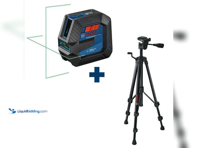 Lot 49-5543848 - Bosch
100 ft. Green Self Leveling Laser with VisiMax Technology, L-Bracket Mount Plus Compact Tripo...