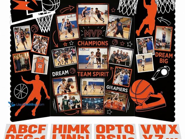 Lot 49-5554356 - Mooliwe Basketball Senior Night Gifts 48 x 36'' Large Trifold Poster Board Graduation Photo Display ...