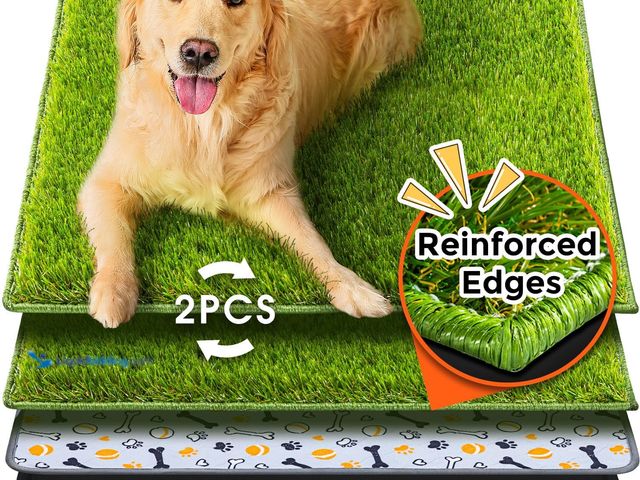 Lot 49-5572327 - Hompet Dog Grass Pad with Tray Large, 41"x27", 2 Reusable Artificial Turf for Dogs Potty, Waterproof...