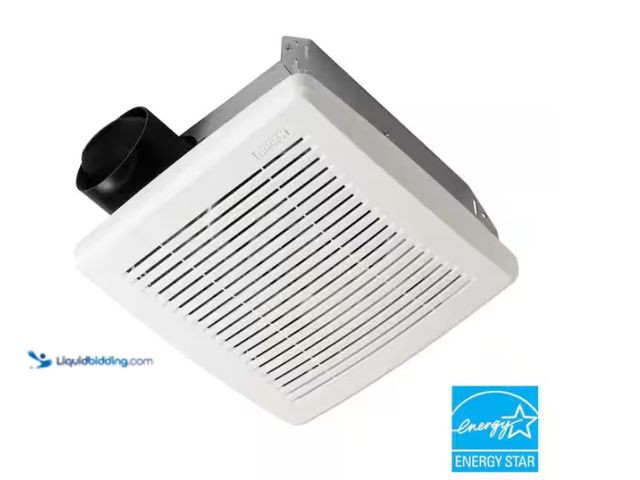 Lot 49-3613495 - Broan-NuTone 50 CFM Ceiling Bathroom Exhaust Fan with No‑Cut Installation, Quiet Operation, Model # ...