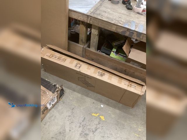 Lot 49-5488155 - Full Size Bed Frame with Storage Headboard, Black. Unused