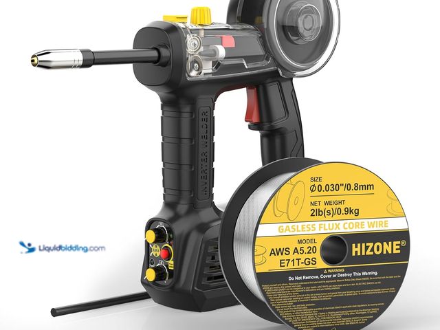 Lot 49-3511756 - HIZONE 100A 110V Handheld Gasless Flux Core MIG Welder Machine & E71T-GS .030inch-2lb Flux Core MIG ...