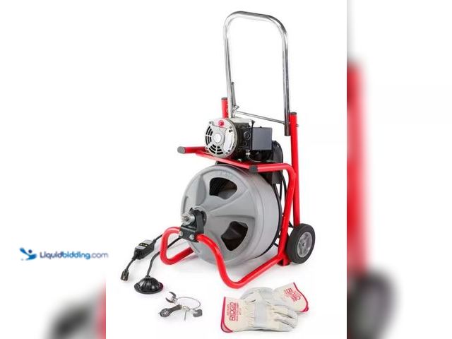 Lot 49-5422979 - RIDGID
K-400 Drain Cleaning Snake Auger 120-Volt Drum Machine Model: K-400-T3. (UNUSED) TESTED-WORKS