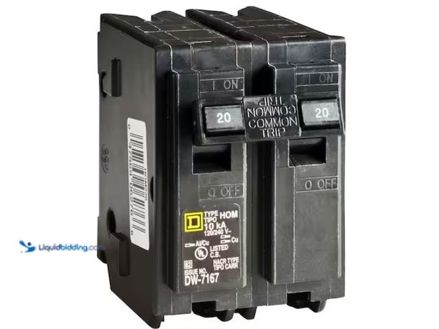 Lot 49-1622591 - Square D Homeline 20-Amp 2-Pole Circuit Breaker, Model # HOM220CP, Unused, Unable to test  Ref#LBREL...