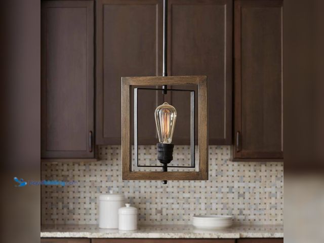 Lot 49-5414764 - Palermo Grove 10 in. 1-Light Gilded Iron Farmhouse Kitchen Island Mini-Pendant with Hand Painted Wal...