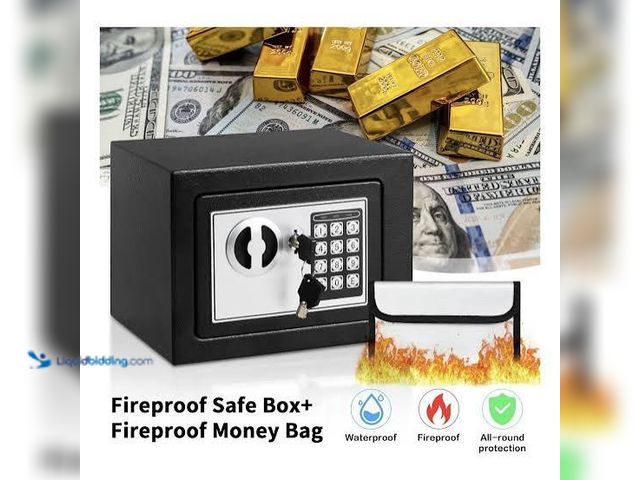 Lot 49-5542857 - LOCKSWORTH AZ17604 - 0.2 Cubic Feet Electronic Digital Safe Box (Black) Unused
