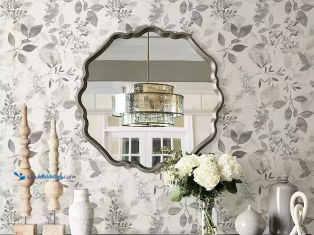 Lot 49-2005494 - Approx. (30) sq. ft. of NuWallpaper Grey Breezy Vinyl Peel & Stick Wallpaper Roll (Covers 30.75 Sq. ...