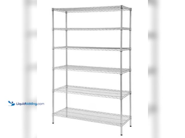 Lot 49-2022573 - HDX 6-Tier Commercial Grade Heavy Duty Steel Wire Shelving Unit in Chrome (48 in. W x 72 in. H x 18 ...