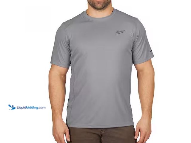Lot 49-1579079 - Lot of (2) Milwaukee Gen II Men's Work Skin Extra Large Gray Light Weight Performance Short-Sleeve T...