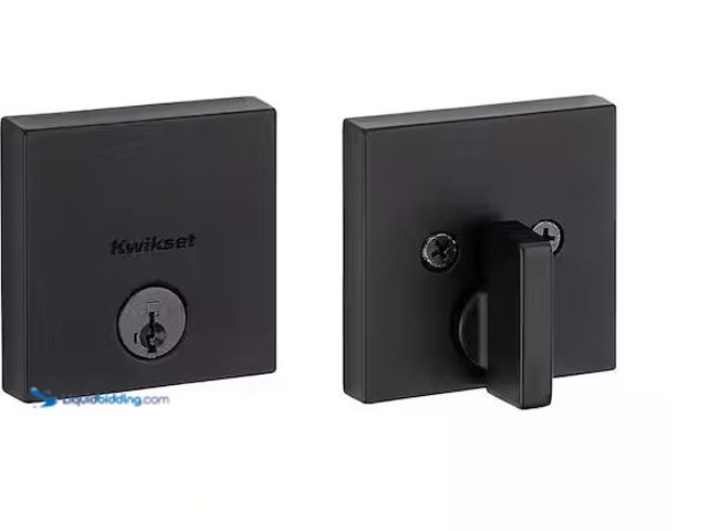 Lot 49-5460417 - Kwikset
Downtown Low Profile Iron Black Square Single Cylinder Contemporary Deadbolt featuring Smar...