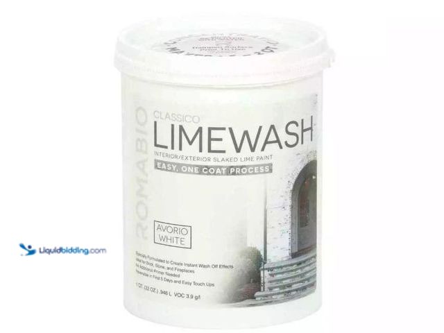 Lot 49-5447935 - ROMABIO 1-qt. Avorio White Limewash Interior/Exterior Paint. [Model: 10112] New