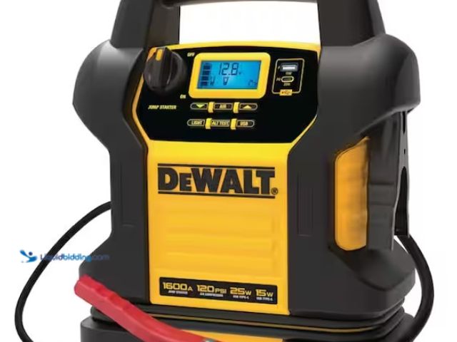 Lot 49-1550264 - DEWALT 1600 Peak Amp Jump Starter with Digital Compressor and USB Power Bank, Model # DXAEJ14, Unuse...