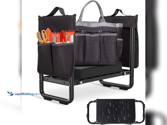 Lot 49-5463235 - Walensee Garden Kneeler and Seat – Foldable Heavy Duty Garden Stool with Soft Leather Kneeling Pad, ...