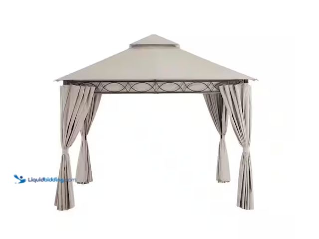 Lot 49-5545355 - Hampton Bay
Palantine 10.5 ft. x 10.5 ft. Tan Soft Top Gazebo, Unused with hardware