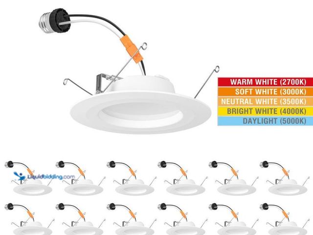Lot 49-5538552 - Commercial Electric
5/6 in. Integrated LED Recessed Retrofit Light Trim with Selectable Color Tempe...