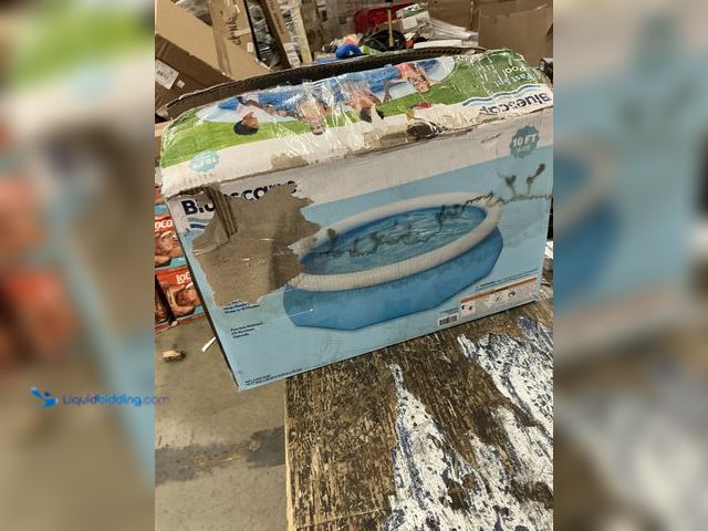Lot 49-5541799 - Bluescape Fast Set 10’ x 30” Round Inflatable Soft Sided Above Ground Pool Set Including Pool Pump B...