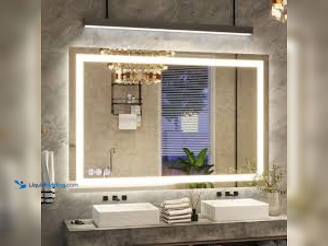 Lot 49-5476696 - XRAMFY 32 in. W x 48 in. H LED Light Anti-Fog Rectangular Modern Frameless White Wall Mirror. Model ...