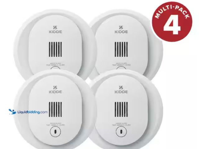 Lot 49-2000462 - (4-Pack) Kidde Compact 4 in. Battery Powered Smoke Detector with Photoelectric Sensor, 10SDR, Model ...