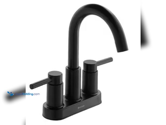 Lot 49-2022921 - Glacier Bay Dorind 4 in. Centerset 2-Handle High-Arc Bathroom Faucet in Matte Black, Model # HD67110...
