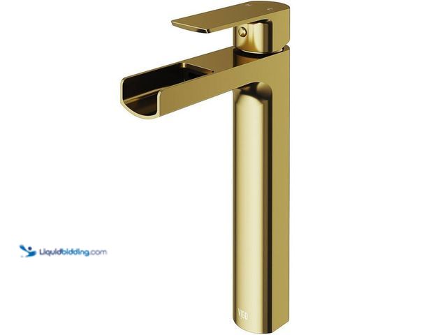 Lot 49-5406419 - Vigo Amada Single Handle Single-Hole Bathroom Vessel Faucet in Matte Brushed Gold, Model # VG03026MG...
