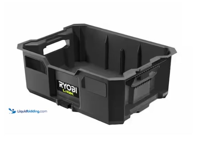 Lot 49-1574973 - RYOBI LINK Tool Crate, Impact Resistant Material with a 50 lb. Load Capacity, Compatible with RYOBI ...
