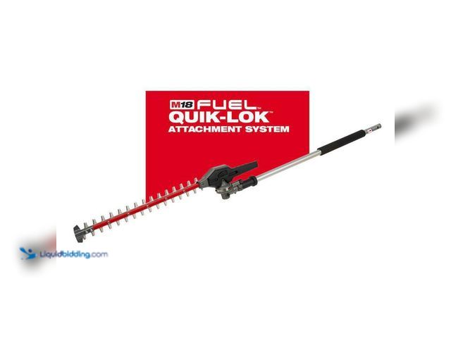 Lot 49-5414308 - Milwaukee M18 FUEL Hedge Trimmer Attachment for Milwaukee QUIK-LOK Attachment System, Model#49-16-27...