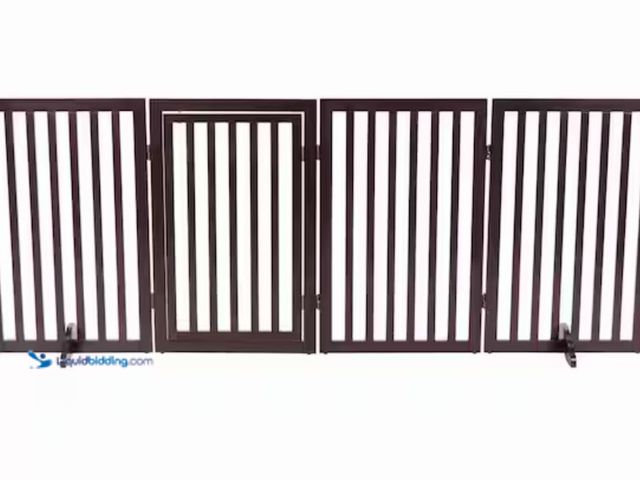 Lot 49-1631386 - TRIXIE Brown Pet Gate Wooden 4-Panel Configurable Pet Gate, Model # 39365, Unused.  Ref#BIN0716