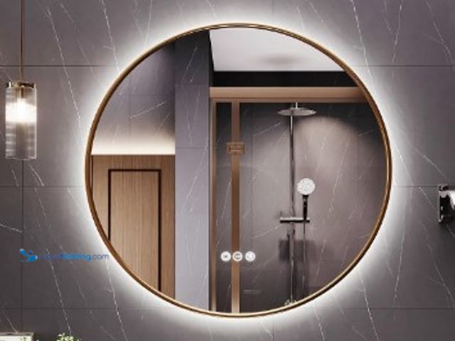 Lot 49-3618618 - Round Bathroom Mirror with Lights, 36x36 Inch, Anti-Fog, 3 Colors and Stepless Dim, Wall Mounted, Me...