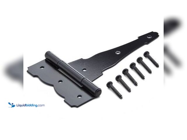 Lot 49-5575106 - QTY 2 - Everbilt 8 in. Standard Black Stainless Steel Heavy-Duty Surface Mount Decorative Tee Hinge ...