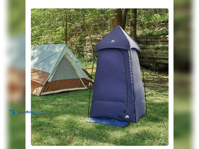 Lot 49-5543834 - Ozark Trail 1-Person Privacy Shelter Tent, Blue. Unused with attachments and hardware