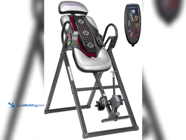 Lot 49-5436523 - Model A Advanced Heat and Massage Heavy Duty Deluxe Inversion Table,320 lb Capacity,Gray/Black. Mode...