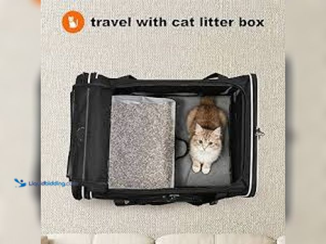 Lot 49-3563811 - Petskd Extra Large Cat Carrier with Litter Box 24"x17"x17" for Medium Large Cat or 2 Small Cats, Col...