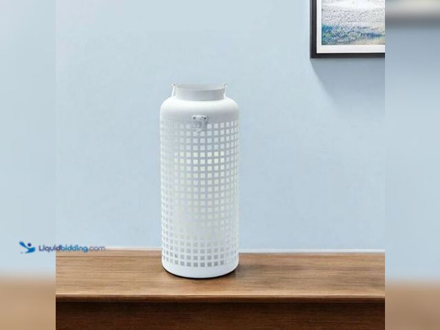 Lot 49-2001071 - Home Roots White Metal Candle Lantern Single-Pack, 14 in. H x 6 in W X 6in D, Model # 2000516468, Un...