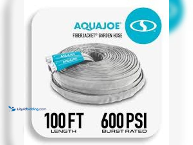 Lot 49-5407177 - AQUA JOE 1/2 in. Dia. x 100 ft. Xtreme Fiber jacket Garden Hose, Metal Fittings. Model # AJFJH100-PR...