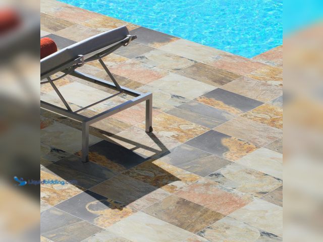 Lot 49-5453469 - Approx 30 Sq Ft. MSI Desert Trail Gauged Textured Stone Look Slate Square Tile 12 in. x 12 in., Floo...