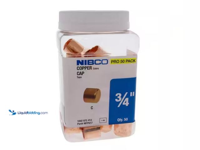 Lot 49-1565962 - NIBCO 3/4 in. x 3/4 in. Copper Tube Cap Fitting Pro Pack (50-Pack), Model # MPP617HD34, Unused.  Ref...