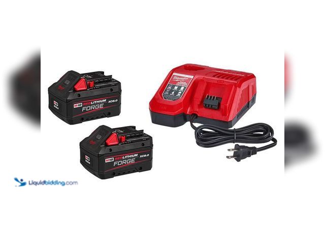Lot 49-2024291 - Milwaukee M18 18-Volt Lithium-Ion REDLITHIUM FORGE Starter Kit with (2) 8. 0Ah Battery and Rapid Cha...