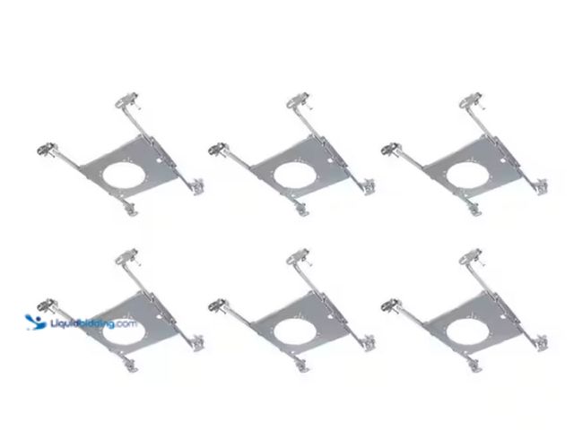 Lot 49-2020572 - HALO HL 4 in. Mounting Frame for Round and Square Canless Recessed Fixtures (6-Pack), Model # HL4RSM...