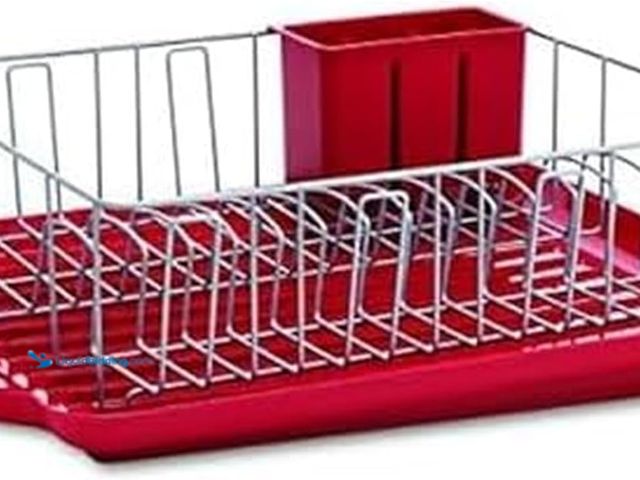 Lot 49-5546031 - Farberware Classic Large Rust Resistant Full Dishrack with Removable 3 Compartment Flatware Caddy, A...