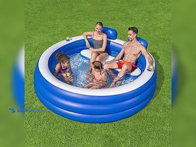 Lot 49-5545819 - Inflatable Oval Outdoor Pool (Blue/White) Unused