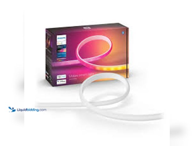 Lot 49-5485916 - Philips Hue 6.6 ft. LED Smart Gradient Color Changing Strip Light Base Kit with Bluetooth (1-Pack). ...