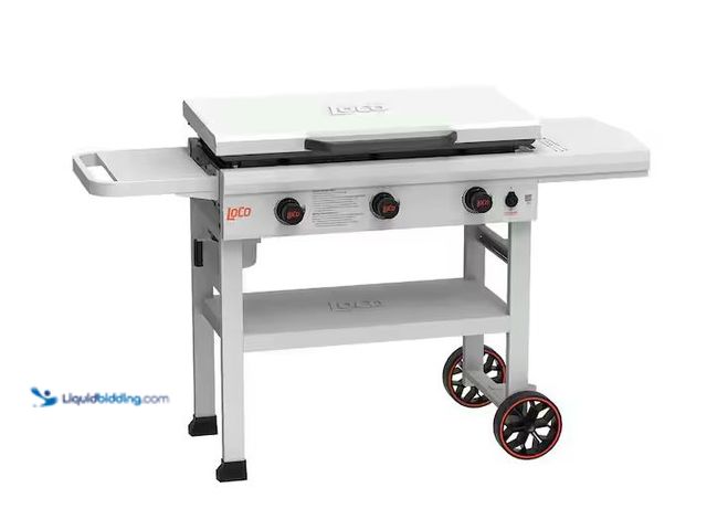 Lot 49-1630893 - LOCO 36-Inch 3-Burner Classic SmartTemp Propane Flat Top Grill/Griddle in Chalk Finish, MSRP $435.53...