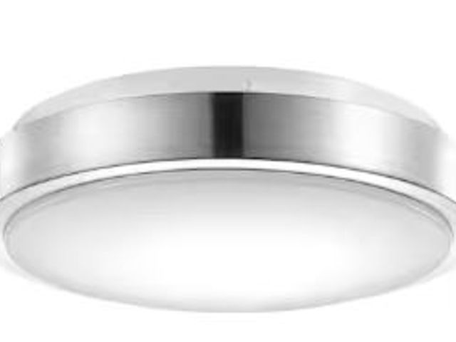 Lot 49-5436917 - Globe Electric Wi-Fi Smart 11 in, 1-Light Brushed Nickel Smart LED Integrated Flush Mount. Model # 6...